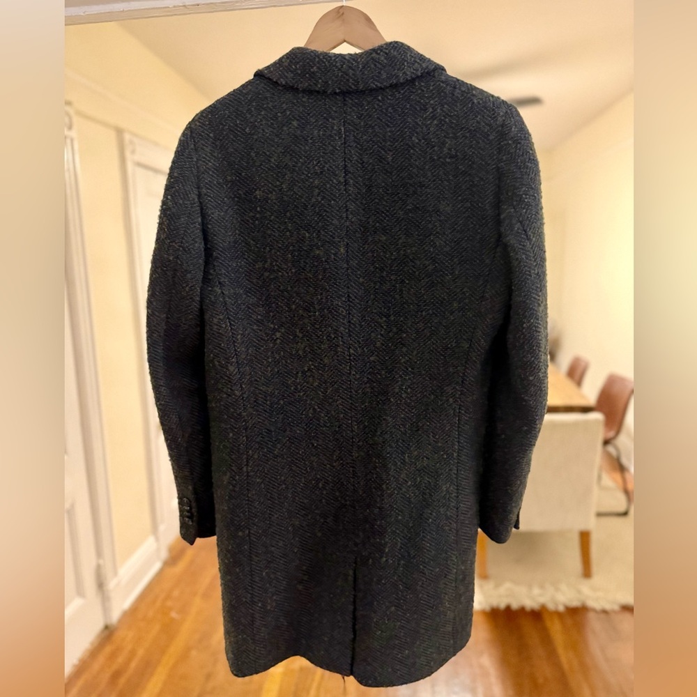 Scotch & Soda Blue & Green Wool Overcoat - Picture 3 of 6